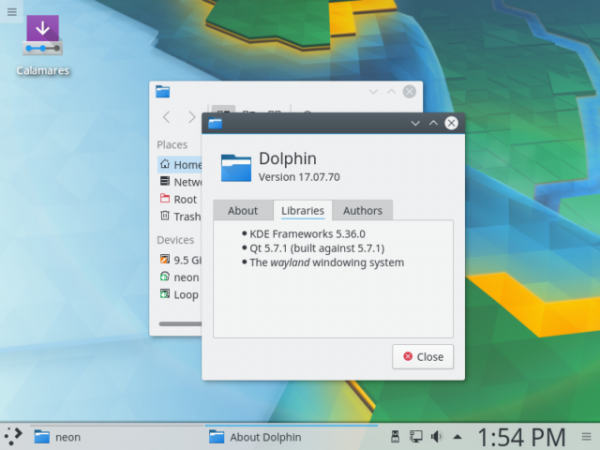 В основные нестабильные сборки KDE Neon Developer Edition добавлена поддержка Wayland